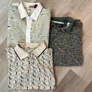3 pack patterned vintage polos